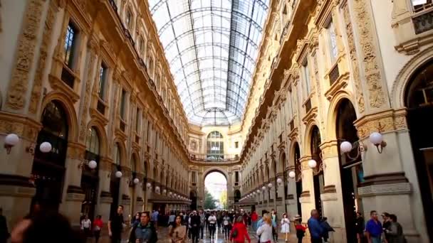 Milan Talya Ekim 2018 Galleria Vittorio Emanuele Görüntüleri Eski Talyan — Stok video