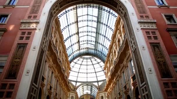 Mediolan Włochy Października 2018 Materiałów Galleria Vittorio Emanuele Najstarszy Włoski — Wideo stockowe