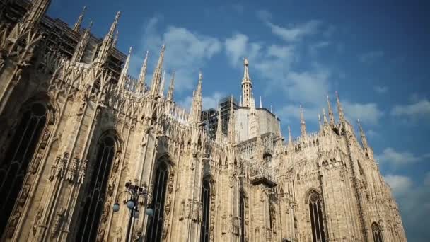 Milan Talya Ekim 2018 Duomo Görüntüleri Veya Büyükşehir Katedrali Bazilikası — Stok video