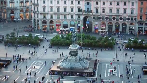 Mediolan Włochy Października 2018 Piękne Piazza Del Duomo Plac Pomnikiem — Wideo stockowe