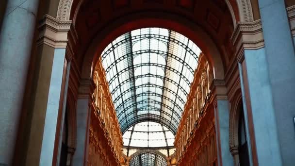 Milão Itália Outubro 2018 Galleria Vittorio Emanuele Footage Mais Antigo — Vídeo de Stock