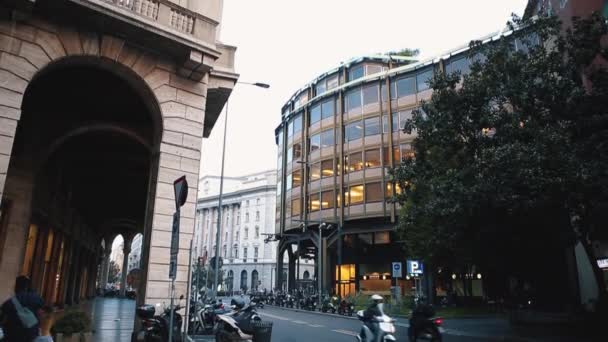 Мілан Італія Жовтня 2018 Красиві Міських Вулиць Milano Lombardie Античним — стокове відео