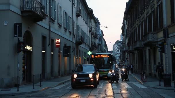 Milão Itália Outubro 2018 Belas Ruas Urbanas Milão Região Lombardia — Vídeo de Stock