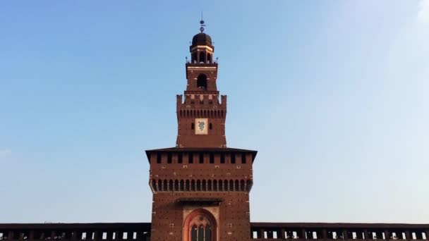 Milano Italia Ottobre 2018 Castello Sforzesco Milano Antico Complesso Torri — Video Stock