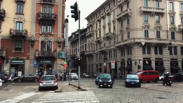 Milan Italie Octobre 2018 Belles Rues Urbaines Milano Lombardie Ancienne — Video