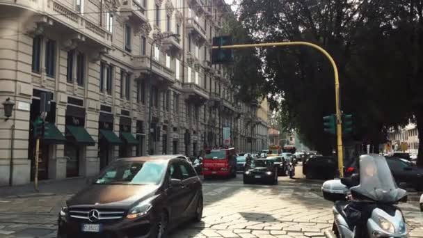 Milan Italie Octobre 2018 Belles Rues Urbaines Milano Lombardie Ancienne — Video