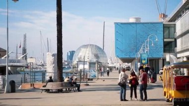 İtalya, Genova - 12 Ekim, 2018: güzel Old City Port Cenova. Popüler seyahat hedef. Akdeniz kıyısında Liguria bölgesindeki turist alan.