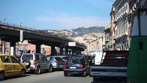 Itália Genova Outubro 2018 Rua Cidade Gênova Ligúria Destino Viagem — Vídeo de Stock