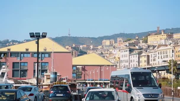 Włochy Genova Października 2018 Ulicy Miasta Genua Ligurii Popularnym Celem — Wideo stockowe