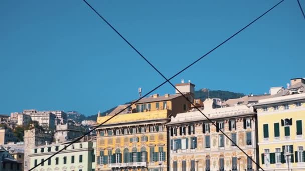 Italia Genova Ottobre 2018 Case Tradizionali Italiane Colorate Nel Centro — Video Stock