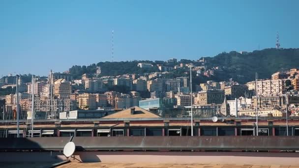 Italia Genova Octubre 2018 Hermoso Puerto Ciudad Vieja Génova Casas — Vídeo de stock