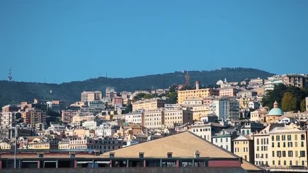 Italia Genova Octubre 2018 Hermoso Puerto Ciudad Vieja Génova Casas — Vídeos de Stock
