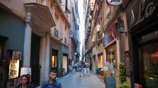 Italie Genova Octobre 2018 Maisons Traditionnelles Italiennes Colorées Dans Port — Video