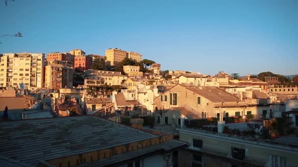 Itália Genova Outubro 2018 Casas Tradicionais Italianas Coloridas Old City — Vídeo de Stock