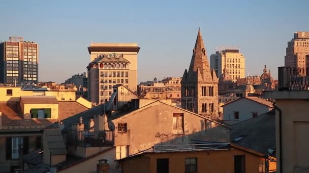 Itália Genova Outubro 2018 Casas Tradicionais Italianas Coloridas Old City — Vídeo de Stock