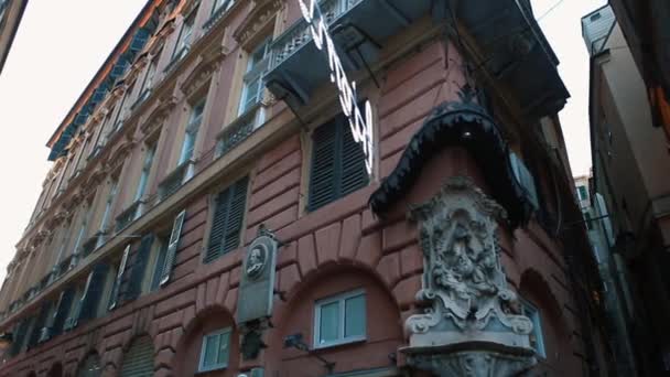 Italie Genova Octobre 2018 Maisons Traditionnelles Italiennes Colorées Dans Port — Video