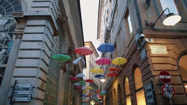 Italie Genova Octobre 2018 Maisons Traditionnelles Italiennes Colorées Dans Port — Video