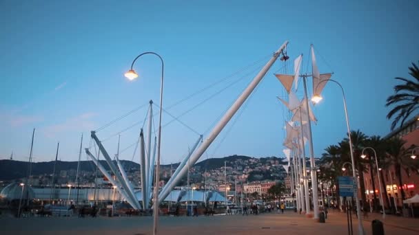 Talya Genova Ekim 2018 Cenova Daki Güzel Eski Şehir Limanı — Stok video