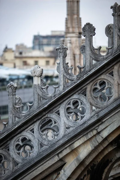 Beyaz Mermer Taştan Inşa Piazza Duomo Classic Gotik Mimarisinin Bulunan — Stok fotoğraf