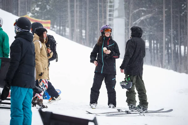 Bukovel Ukraine Mars 2018 Compétition Sports Extrêmes Dans Domaine Skiable — Photo