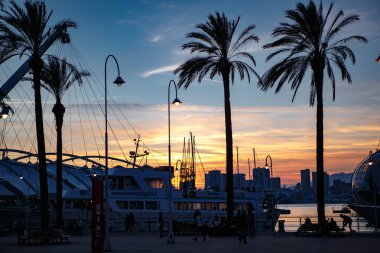Genova, İtalya-12 Ekim, 2018: Güzel eski City Port Cenova, İtalya Liguria bölgesinin