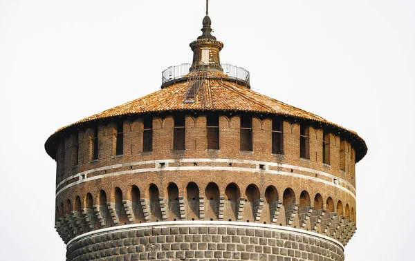 Milan Şehir Antik Sforza Kalesi Güzel Eski Castello Sforzesco Milano — Stok fotoğraf