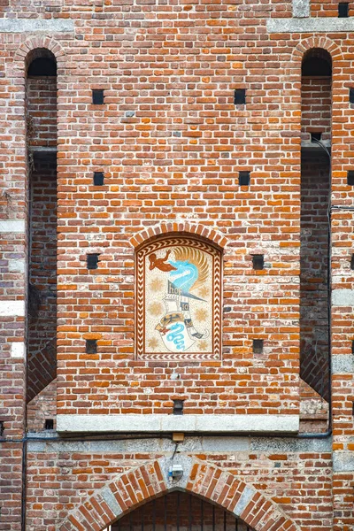 Milan Şehir Antik Sforza Kalesi Güzel Eski Castello Sforzesco Milano — Stok fotoğraf