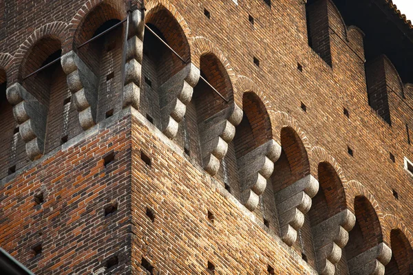 Starożytny Zamek Sforzów Mediolanu Piękny Stary Castello Sforzesco Mediolanie Zbudowany — Zdjęcie stockowe