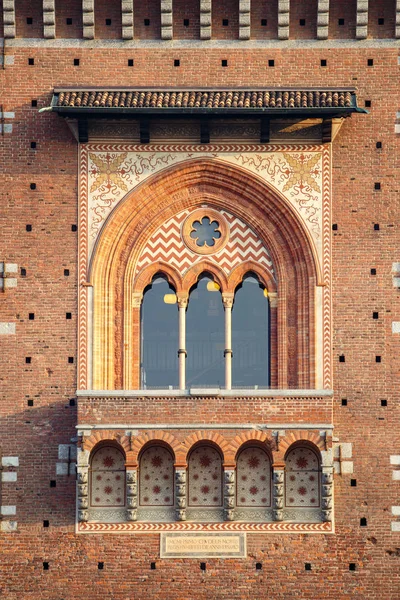 Starożytny Zamek Sforzów Mediolanu Piękny Stary Castello Sforzesco Mediolanie Zbudowany — Zdjęcie stockowe