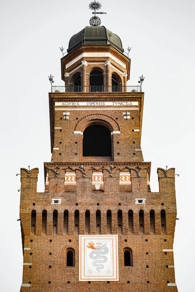 Starożytny Zamek Sforzów Mediolanu Piękny Stary Castello Sforzesco Mediolanie Zbudowany — Zdjęcie stockowe