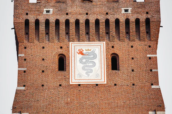 Antiguo Castillo Sforza Ciudad Milán Hermoso Antiguo Castello Sforzesco Milano — Foto de Stock