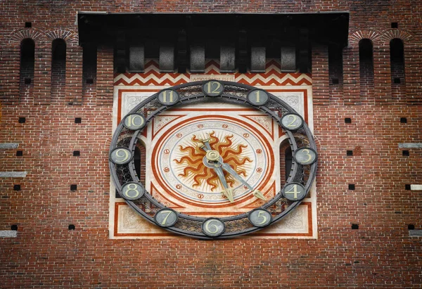 Starobylým Hradem Sforza Miláno Krásné Staré Castello Sforzesco Milano Patnáctém — Stock fotografie