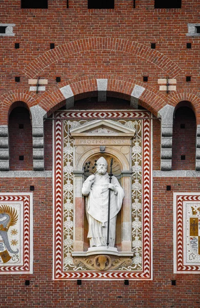 Oude Sforza Kasteel Stad Milaan Mooie Oude Castello Sforzesco Milaan — Stockfoto