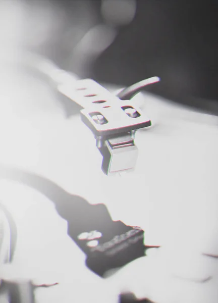 Настольный Виниловый Проигрыватель Технология Анимированного Звука Играющего Анимированную Цифровую Музыку — стоковое фото
