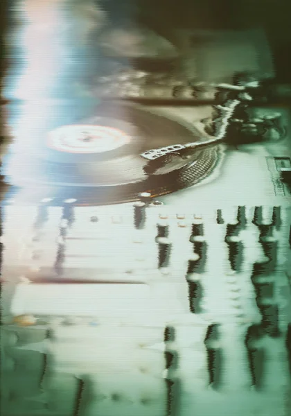 Turntable Vinyl Record Player Analog Sound Technology Playing Analog Digital — Stock Photo, Image