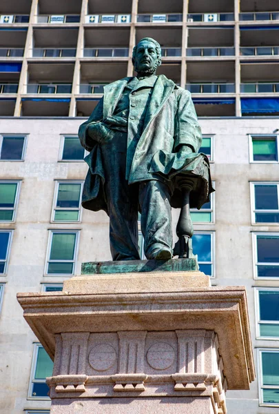 Genova Italie Octobre 2018 Statue Raffaele Rubattino Dans Port Gênes — Photo