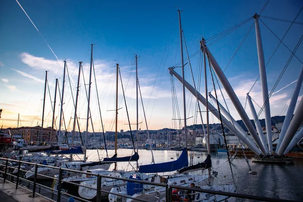 Genova Italia Octombrie 2018 Zona Beautiul Portului Vechi Din Genova — Fotografie, imagine de stoc