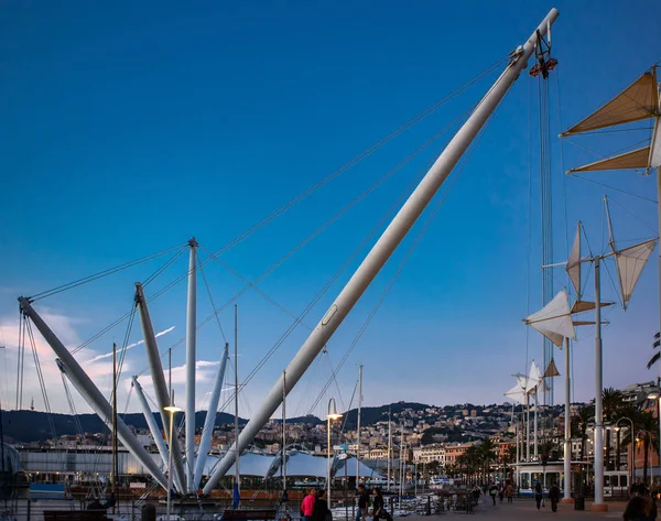 Genova Itálie Října 2018 Krásná Turistická Oblast Starého Města Port — Stock fotografie