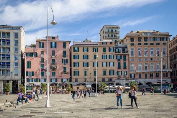 Genova Italia Octubre 2018 Plaza Del Puerto Ciudad Vieja Génova — Foto de Stock