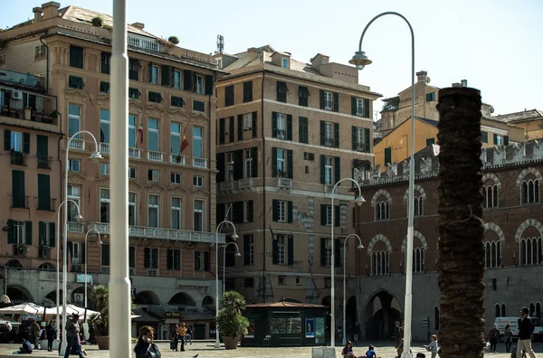Genova Itálie Října 2018 Starých Italských Domů Populární Oblasti Starého — Stock fotografie