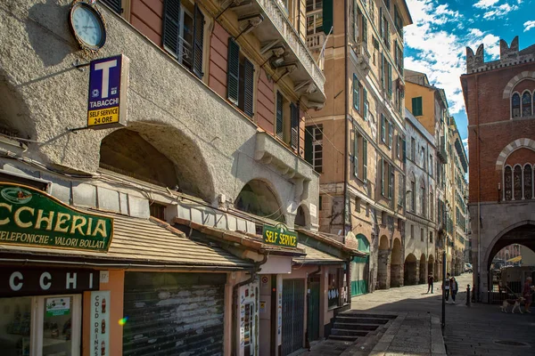 Genova Italia Octubre 2018 Restaurante Liguria Con Comida Italiana Tradicional — Foto de Stock