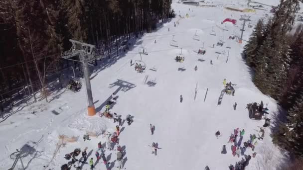 Jaremcze Ukraina Marca 2018 Zdjęcia Lotnicze Drone Parku Zimowego Karpatach — Wideo stockowe