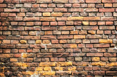Eski eski tuğla duvar arka plan. Kirli tuğla doku. Duvar zemin.