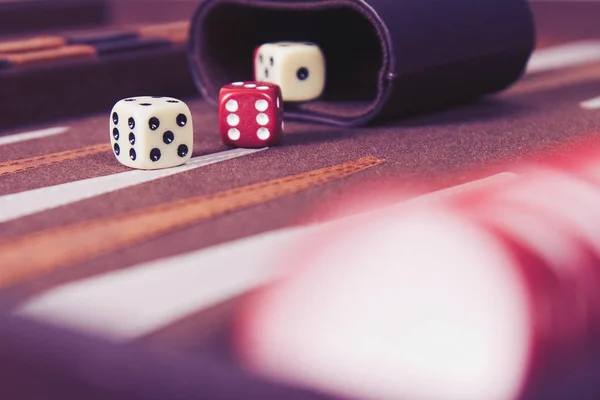 Tärningar Att Spela Backgammon — Stockfoto