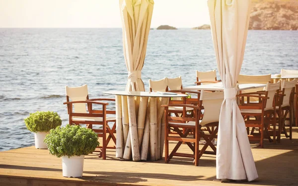 Outdoor Cafe Sea — Stock Photo, Image