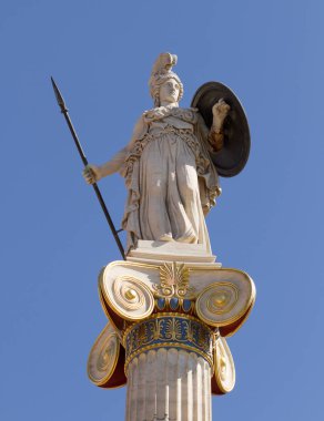 Athena, eski Yunanlılar kahramanca çaba ve bilgelik tanrıçası. heykel academy of athens, Yunanistan ana giriş bulunur. 