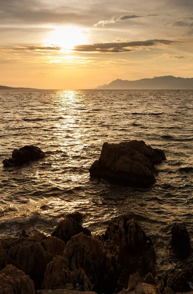 Laut Mediterania Kroasia Alam Perjalanan Matahari Terbenam — Stok Foto