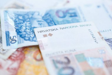 Ulusal Hırvat Kunası Döviz Alım notlar. Kağıt Not Hrvatska Kuna, para kimden Hırvatistan. 