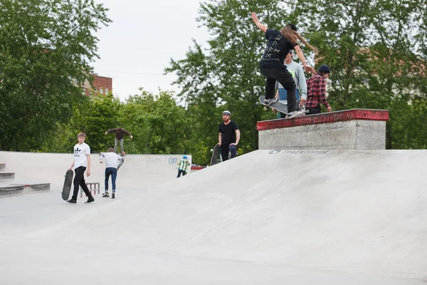 Moskou Mei 2016 Zomer Straat Skateboard Wedstrijd Outdoor Skatepark Extreme — Stockfoto