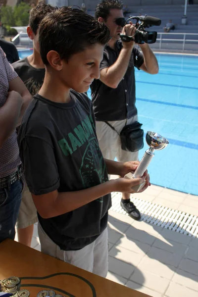 Atene Ottobre 2012 Campionato Femminile Pallanuoto Donne Giocano Pallanuoto Piscina — Foto Stock